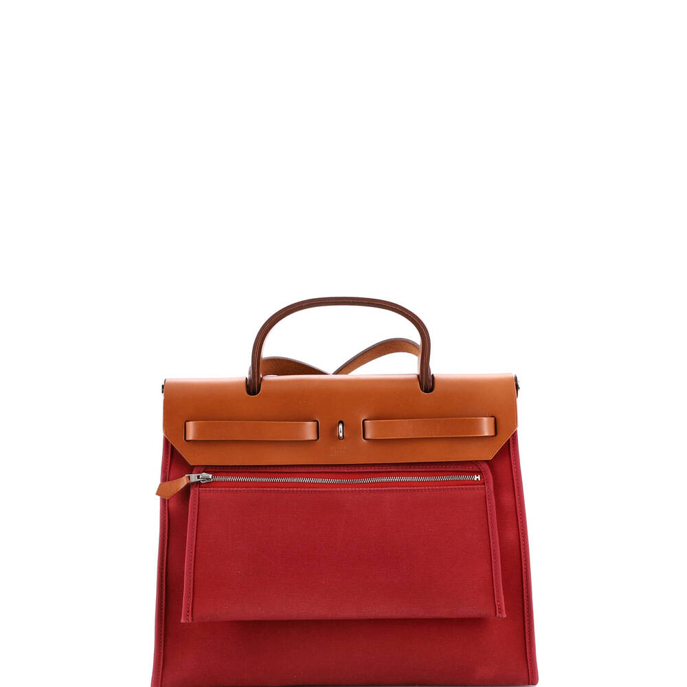 Hermes Herbag Zip Leather And Toile 31 #230825H23B - Picture 3 of 9